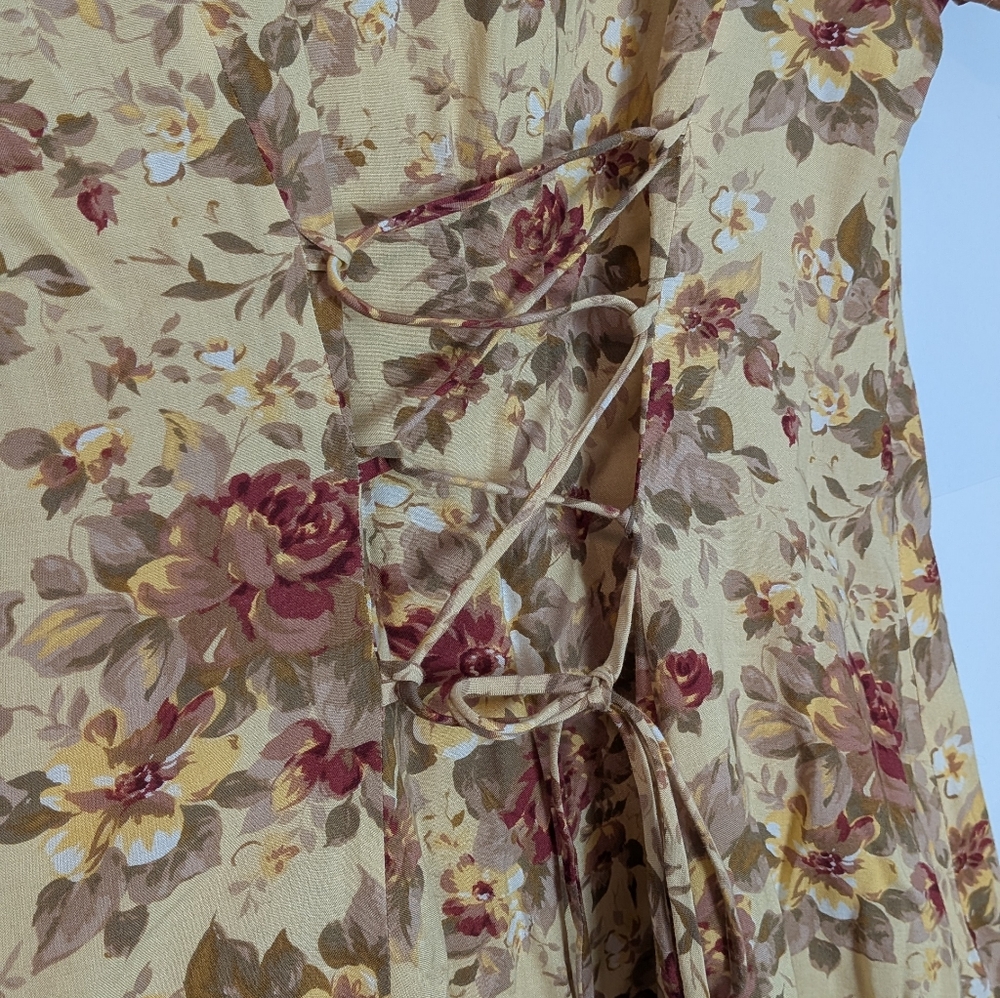 Vintage DBY Floral Corset Back Mini Dress Size 5/Small Boho Cottagecore - Picture 3 of 6